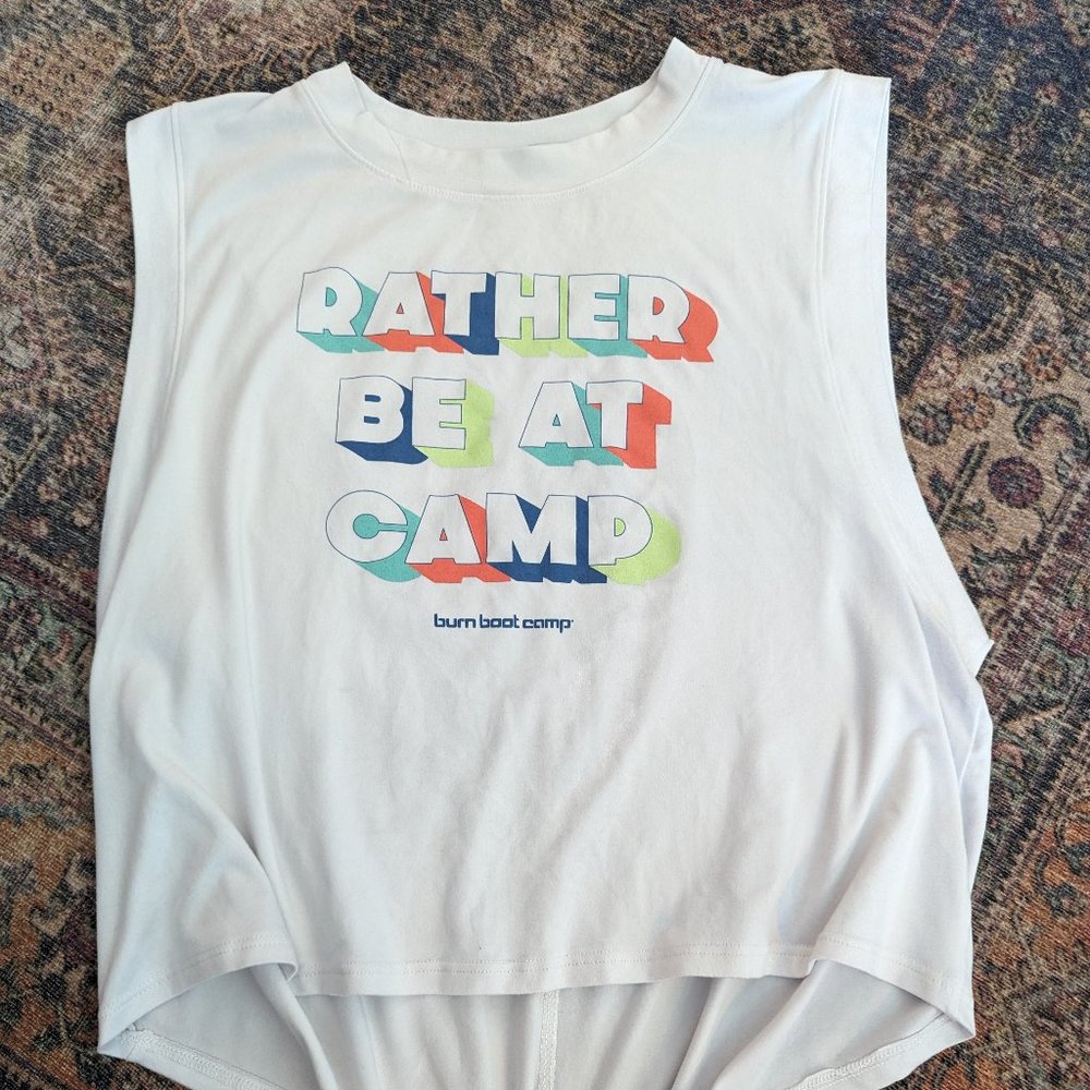 Burn Boot Camp White Tank | Size Large